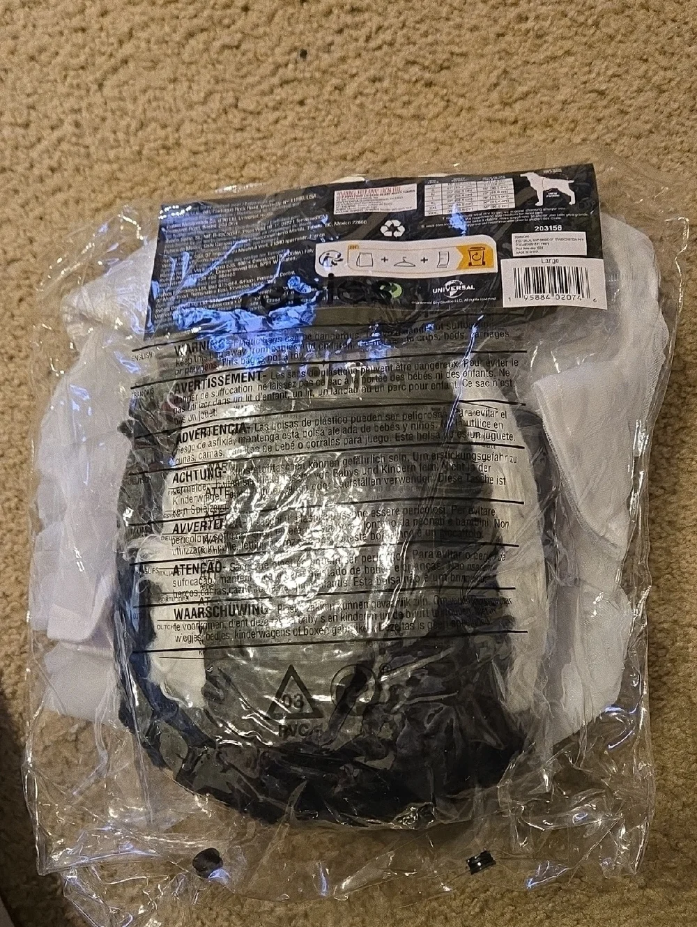 New Large Universal Monsters: Bride Of Frankenstein Pet Costume for Dogs